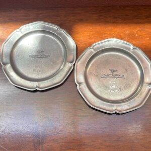 Vintage Pewter Trophy Plates